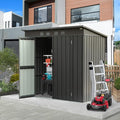 Domi Outdoor Storage Shed 5' x 3’, Metal Garden Shed with Galvanized Steel Frame for Bike, Tools, Lawn Mowers, Pool Toys, Outdoor Storage Cabinet with Lockable Door for Garden Lawn Patio (Dark Grey)