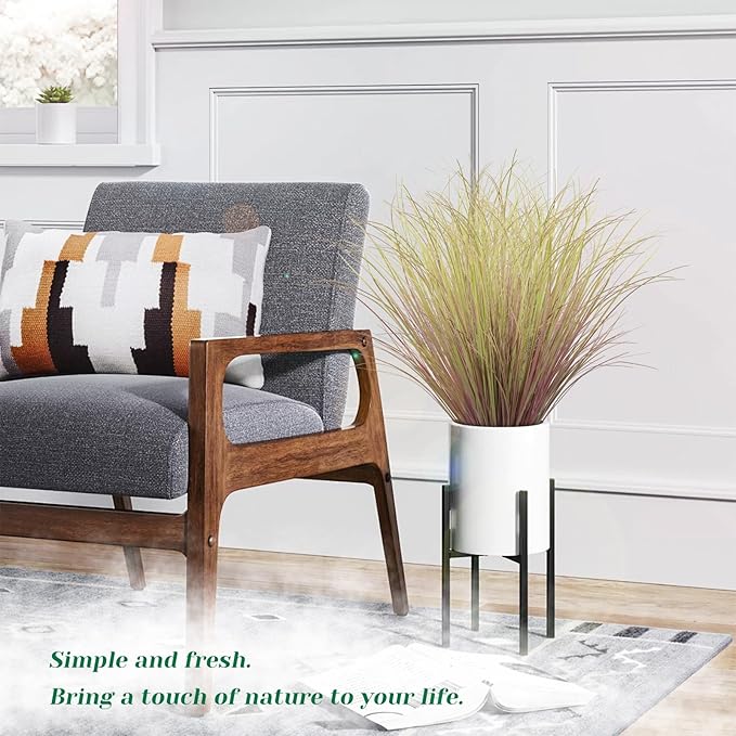 100Pcs Artificial Grass Plants, Faux Shrubs Wheat Grass, Artificial Tall Grasses Fake Plants for Outdoor Decor,Artificial Greenery Stems Weed for Room Indoor Home Decor（Light Purple）