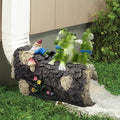 Decorative Gutter Downspout Extensions Statue, Frog On Log Downspout Splash Block Garden Rain Downspout Diverter, Cute Gnome Gutter Guardian Downspout Extender