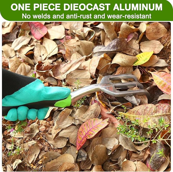 Garden Tools, 8-Piece Garden Tool Set with Non-Slip Ergonomic Handles, Lightweight Aluminum Alloy Rust-Proof Durable Gardening Hand Tools, Ideal Gardening Tools Gifts for Women and Men