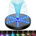 SZMP Solar Fountain Upgraded, 4W Bird Bath Fountain Pump with 7 Colors Lights, 7 Nozzle & 4 Fixer, 4000 Battery, Solar Water Fountain for Garden, Pool, Pond, Fish Tank
