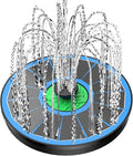 Solar Fountain Full Glass Panel No Battery, 3.5W Solar Bird Bath Fountains with 4 Fixed Rods & 7 Nozzles, Solar Fountain Pump for Bird Bath, Garden, Pond, Pool, Patio,Hummingbird