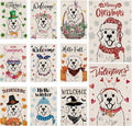 Seasonal Garden Flags Great Pyrenees Double Sided Flags Set of 11 Holiday Farmhouse Indoor Outdoor Yard Lawn Christmas Gifts Decorations 12.5x18 Inch