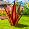 Large Tequila Rustic Sculpture, Rustic Metal Agave Plants for Outdoor Patio Yard, Home Decor Hand Painted Garden Yard Statue, Lawn Ornaments Yard Stakes (Red - L)