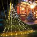 cerflyer (New) Christmas Decoration, String Lights with 12/'' Iron Star Tree Topper, 320 LED 8 Modes Waterproof Indoor Outdoor for Home, Christmas, Holiday - Warm White, YLS1000WD01
