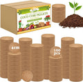 ZeeDix 100 Pcs 40mm Organic Coco Coir Pellets, Compressed Coconut Coir Seed Starter Expanding Soil Discs Potting Soil Dirt Pellets for Planting Bonsai, Herbs, Plants, Flowers and Vegetables
