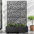 Casaphoria Metal Raised Garden Bed with Trellis and Wheels, 72"x47"x16" Planter Box for Climbing Plants, Vegetables & Vines, Features Drainage Holes and Privacy Screen (Black-Net)