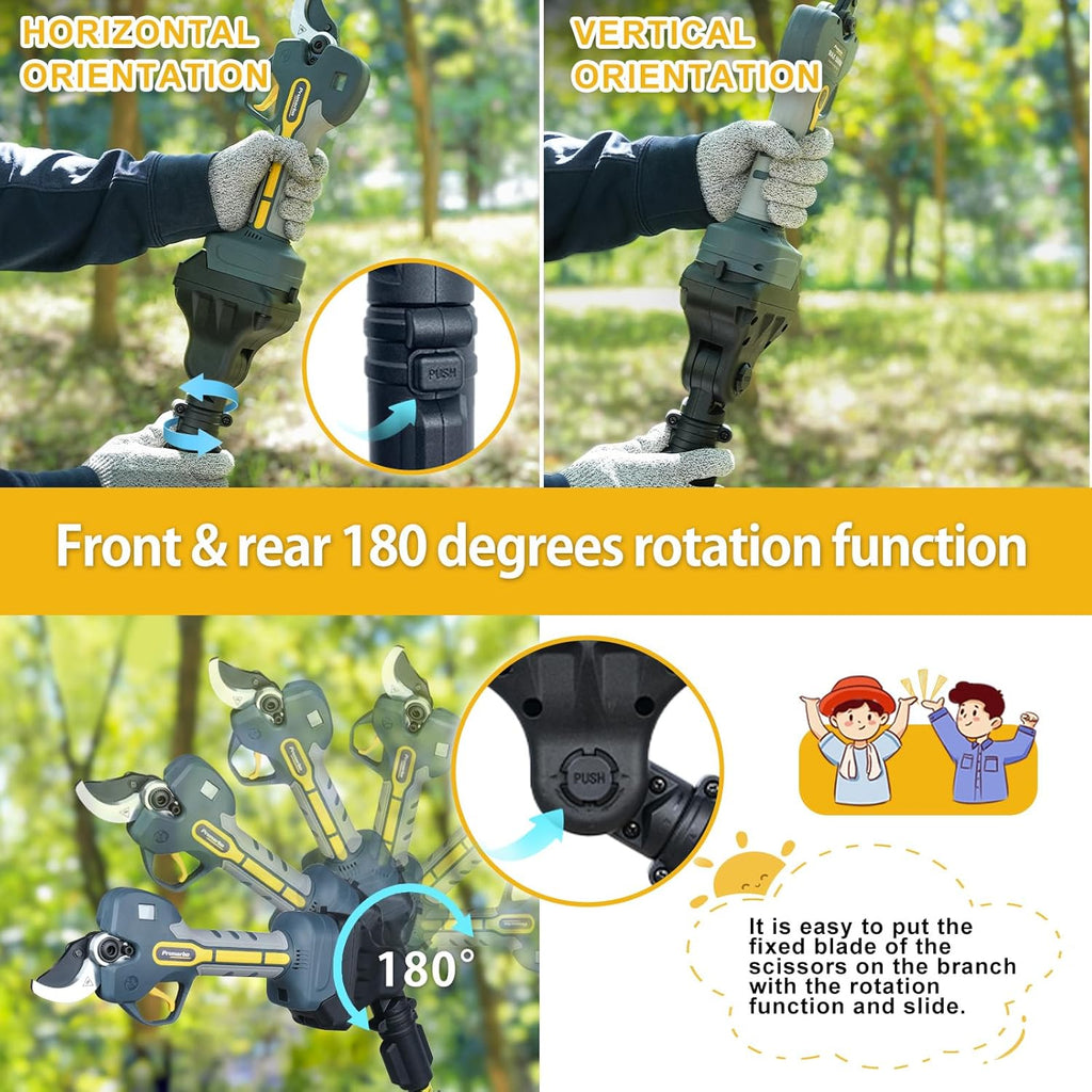 Extendable Pole for Cordless Electric Pruning Shear, Telescopic Pole 4.2-8.2 ft Extension for Gardening Tree Pruner Extended Cutting Reach for Professional Battery Secateurs Heavy Duty