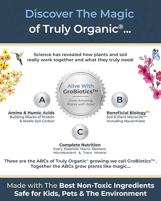 Organic Plant Magic - Truly Organic™ Easy to Use Soluble Plant Food Shaker: All-Purpose Fertilizer Concentrate for All Flower Vegetable Herb Fruit Tree Indoor Garden & House Plants [Two 3 oz Shaker]
