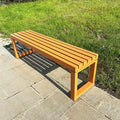 Weatherproof Metal Dining Bench, Outdoor Bench Backless Patio Bench 2-Person Farmhouse Bench Garden Bench for Kitchen, Living Room, Entryway(Orange,5.9ft)