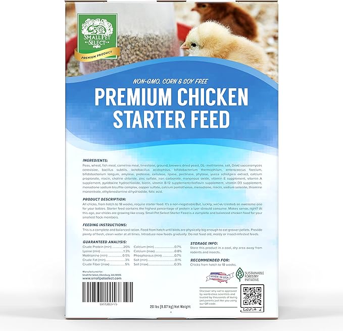 Small Pet Select - Chicken Starter Feed (Corn-Free/Soy-Free/Non-GMO), 20lb