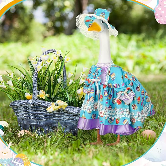 Suzile Easter Goose Outfit Clothes for 23 High Cement for Plastic Lawn Clothing Porch Goose Clothes Lawn Garden Costume