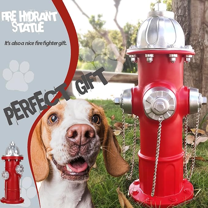 Dog Fire Hydrant Pee Post, Puppy Pee Post Training Statue, Indoor Outdoor Fire Hydrant Decor Figurines for Yard Art Garden Lawn, Gift for Fireman (14.5 inch)