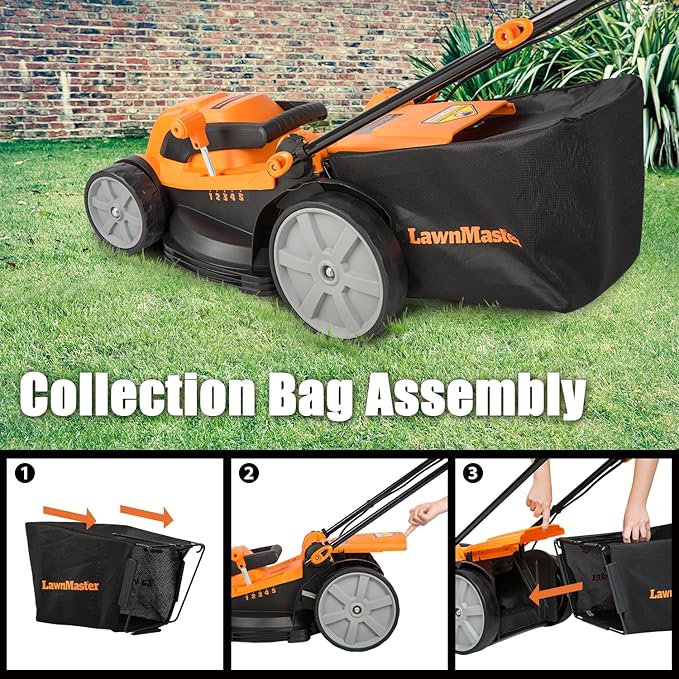 LawnMaster MEB1216K Electric Lawn Mower 16-Inch 12AMP