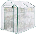 KING BIRD Premium Greenhouse for Outdoors, 84 x 56 x 77 Upgraded PE Cover & Steel Frame Walk in Hot House, w/ Zippered Screen Windows Mesh Door, 3 Tiers 20 Shelves for Outside Garden, White