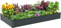 8x4x1ft Raised Garden Bed-Outdoor Galvanized Planter Box for Vegetables, Fruits,Herbs, Flowers, Metal Raised Garden Bed kit-Dark Grey
