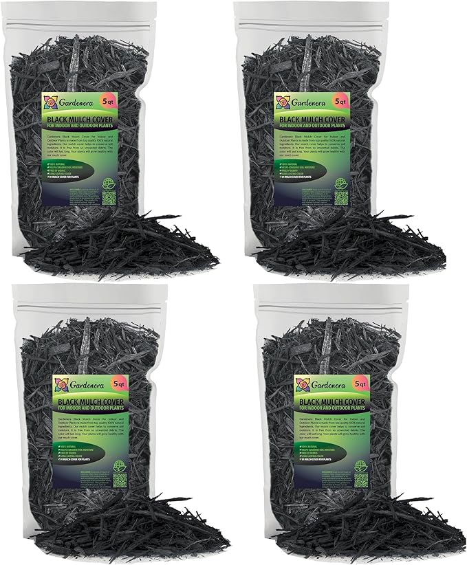 Organic Black Mulch - Provide Natural Nutrients for Strong and Resilient Plants - 20 QUARTS