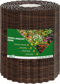 SnugNiture Corrugated Metal Garden Edging,8" x 20' Sturdy Lawn Edging Border,Landscape Edging Border for Lawn, Flower Bed,Garden and Yard(Brown)