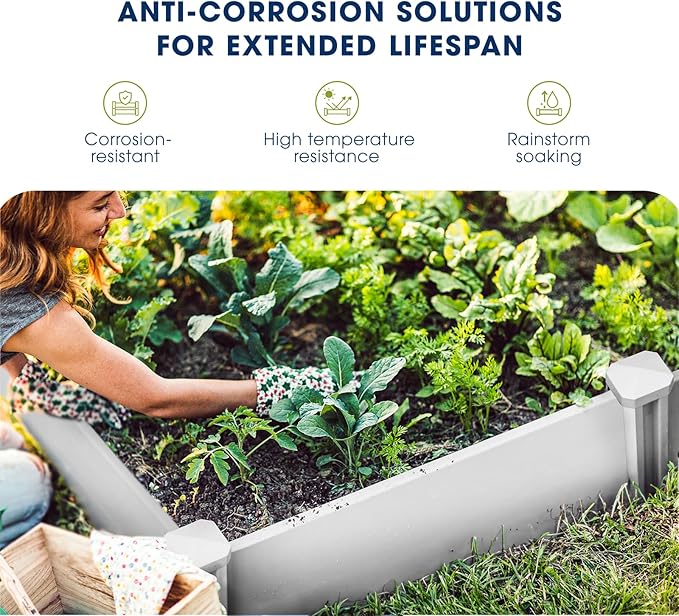 PASAMIC Durable Vinyl Raised Garden Bed, 6x3x1ft Raised Bed for Gardening, Planter Box with Open Bottom, Raised Garden Bed Outdoor, DIY Above Ground Garden Bed for Fruit, Vegetables, Herbs