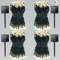 4-Pack Total 800 LED Solar String Lights for Outside, Solar Christmas Lights Outdoor Waterproof, Green Wire Solar Tree Lights with 8 Lighting Modes for Xmas Wedding Party Garden Decoration(Warm White)