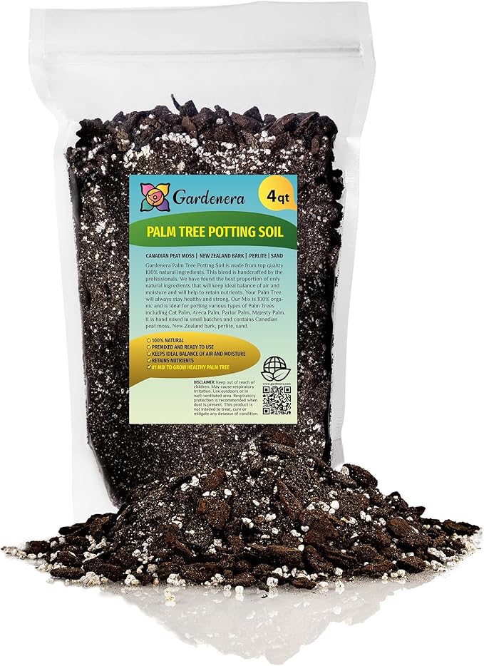 Palm Tree Potting Mix - The Ultimate Soil for Strong and Healthy Palms - Top Choice for Palm Tree Growers [4 Quart Bag]