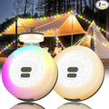 Camping String Lights, 4 in 1 Quick Storage 32.8FT Rechargeable Tent Lights with 9 Modes Hanging Waterproof Camp Lamp Camping Essentials for AwnTent Hiking Garden Bedroom Festival(Warm +RGB)-2Pack