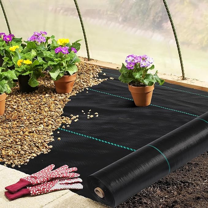 3ftx300ft Heavy Duty Weed Barrier Landscape Fabric – Durable Woven Driveway Garden Cloth for Weed Control, Ground Cover, Landscaping – Long-Lasting Geotextile Fabric – 3.2oz