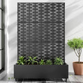 Casaphoria Metal Raised Garden Bed with Trellis and Wheels, 47"x47"x16" Planter Box for Climbing Plants, Vegetables & Vines, Features Drainage Holes and Privacy Screen, Black-Square