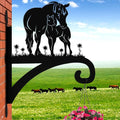 Plant Hangers Outdoor Heavy Duty Iron Decorative Mare & Foal Silhouette Plant Hooks for Hanging Baskets 11 inch Hanging Plant Bracket Wall Hooks for Flower Pot Bird Feeder Wind Chimes