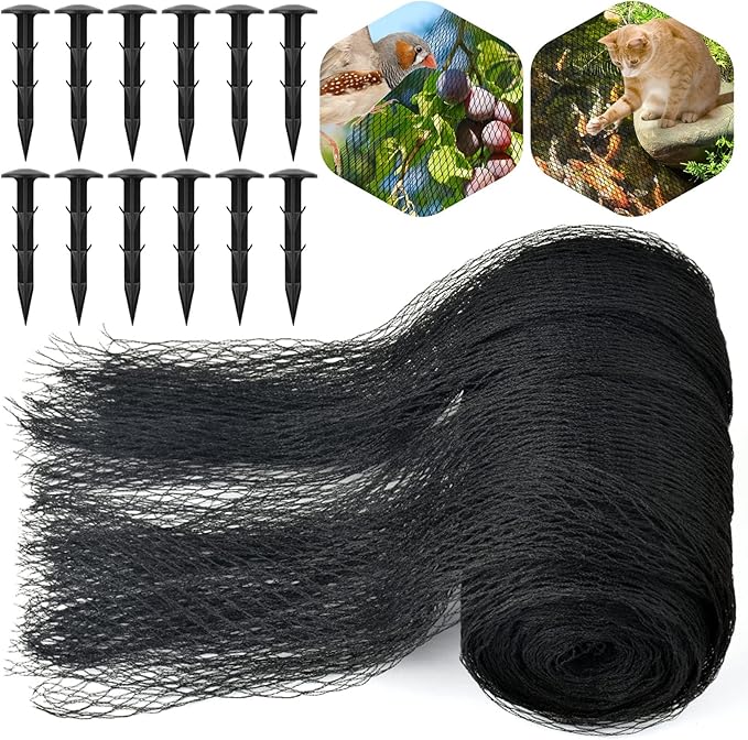 PACETAP Pond Netting Kit 15 x 20 Ft for Leaves, Heavy Duty Koi Pond Cover, Pool Protective Cover Netting with Stakes Protecting Koi Fish from Birds, Cats, Predators