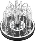 Solar Fountain Glass Panel with 2200 mah Battery, 3.5W Floating Solar Water Fountain with 4 Fixed Rods, Solar Fountain Pump for Bird Bath, Garden, Pond, Pool, Outdoor-White Lights