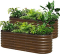 SnugNiture Galvanized Steel Raised Garden Bed, 6x2x2 ft, Outdoor Oval Deep Root Planter Box for Growing Vegetables, Flowers and Fruits