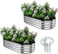 Galvanized Metal Planter Raised Garden Bed Kit for Gardening Outdoor，4x2x1ft 2 Planter Grow Garden Box Raised Flower Bed，Long Vegetable Clearance Herb Raised Garden Beds for Gardening Metal