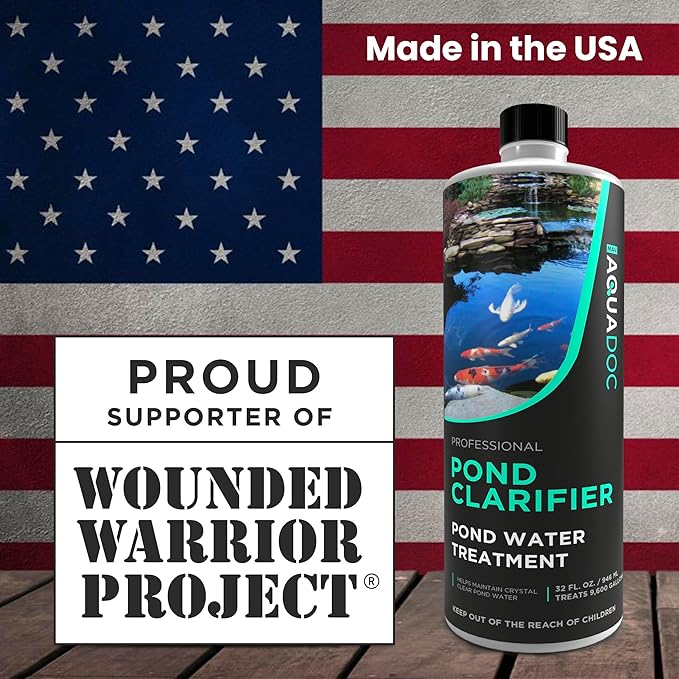 Pond Clarifier - Fish-Friendly Koi Pond Water Clarifier to Quickly Clear Murky Pond Water and Remove Pond Sludge with Natural Enzymes - Fish Pond Water Treatment - AquaDoc Pond Supplies