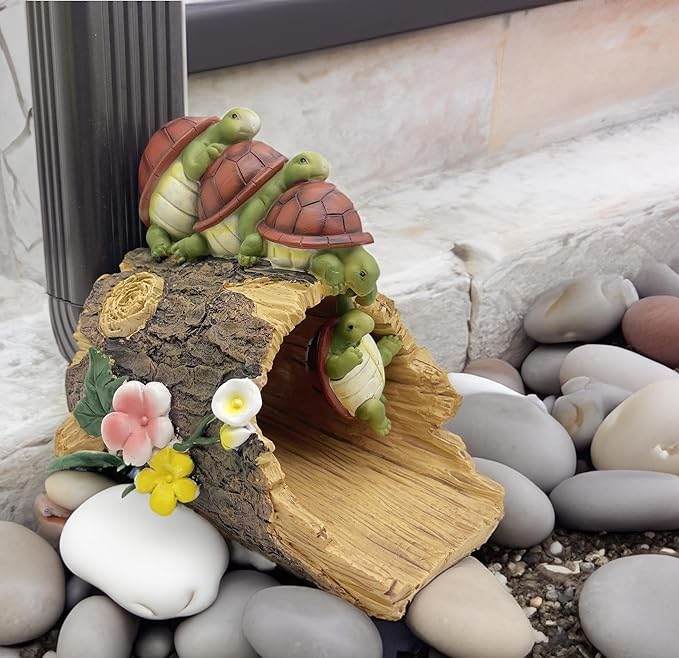 Turtle Statues Gutter Downspout Extension Statues Garden Decoration,Resin Statue Outdoor Decor,Animal Downspout Diverter,Decorative Gutter Extension,3"×4" Downspout Extender Diverter Splash Block