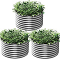 3 Pack 3×3×2ft Galvanized Raised Garden Bed Outdoor, Metal Garden Bed for Vegetables, Above Ground Garden Box for Flower, Steel Raised Beds for Gardening