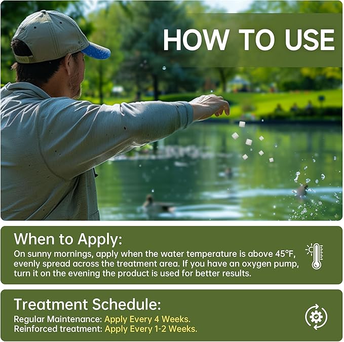 Muck Reducer - 5LB Natural Sludge Solution Tablets for Ponds & Lakes, Away Muck & Odor Control, Safe for Aquatic Life, Wildlife & Recreation, Treats Up to 30,000 Sq Ft