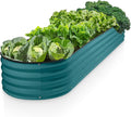 Galvanized Raised Garden Beds Outdoor // 8×2×1 ft Planter Raised Beds for Gardening, Vegetables, Flowers // Large Metal Garden Box (Turquoise) // Patented Tool-Free Design