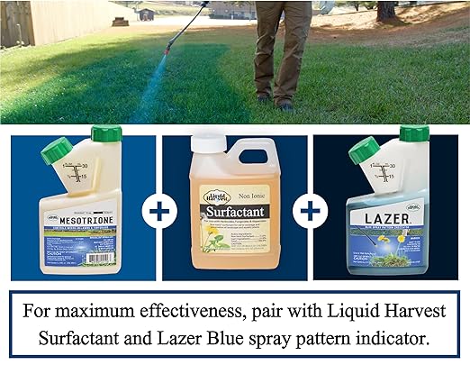 Liquid Harvest Mesotrione - 32oz - Mesotrione Concentrate (Compare to Tenacity) - Pre and Post-Emergent Weed Killer for Lawn and Turf Grasses