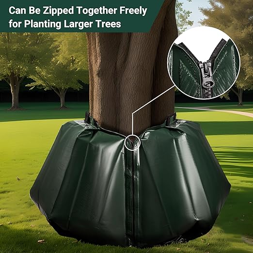 Tree Watering Bags 20 Gallon, Slow Release Gator Bags for Trees, Durable PVC Tree Drip Irrigation Bags with Heavy Duty Zipper, Deep Root Targeting - 10 Pack