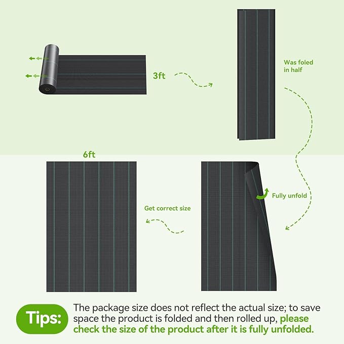 6ftx300ft Weed Barrier Landscape 3.2oz Fabric Heavy Duty, Woven Weed Control Cloth, Woven Geotextile Fabric for Underlayment, Gardening Ground, Commercial Driveway Weed Block Cover Mat