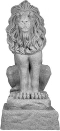 EMSCO Group Guardian Lion Statue – Natural Granite Appearance – Made of Resin – Lightweight – 28” Height