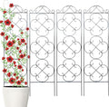 Garden Trellis 4 Pack 48'' H x 12.5'' W Metal Plant Climbing Trellis Suitable for Potted Plants Indoor and Outdoor Climbing Plants Flower Ivy Clematis Black