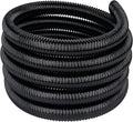 Pond Tubing 3/4” × 20ft- Black Corrugated Flexible PVC Hose, Kinkproof & Strong for Garden Ponds, Waterfall Sump Pump Pond Hose