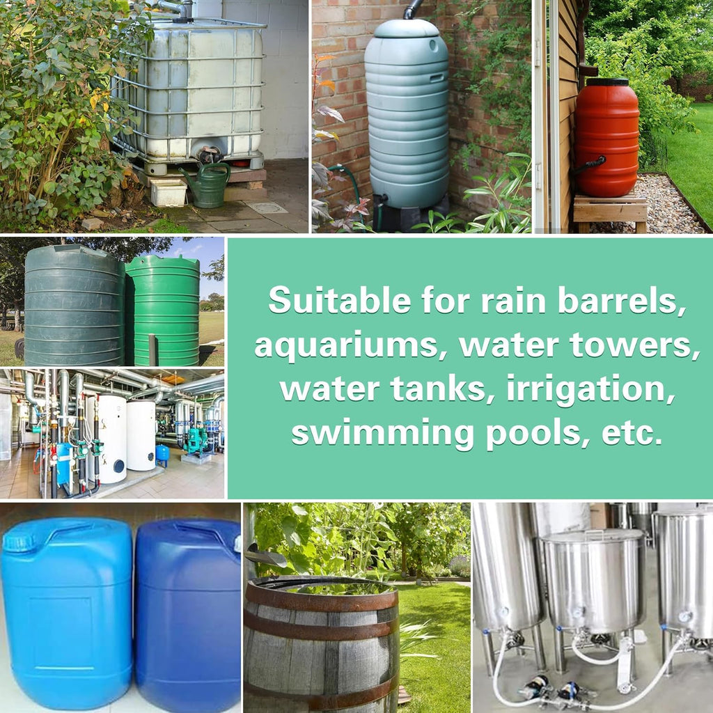 Plastics Rain Barrel Spigot, High Flow Valve Core, Large Flow Water Tank Faucet,3/4 NPS Inlet x 3/4 GHT Outlet Bulkhead Valve for Outdoor Plastic Bucket rainwater Drum Container Downspout Collector in