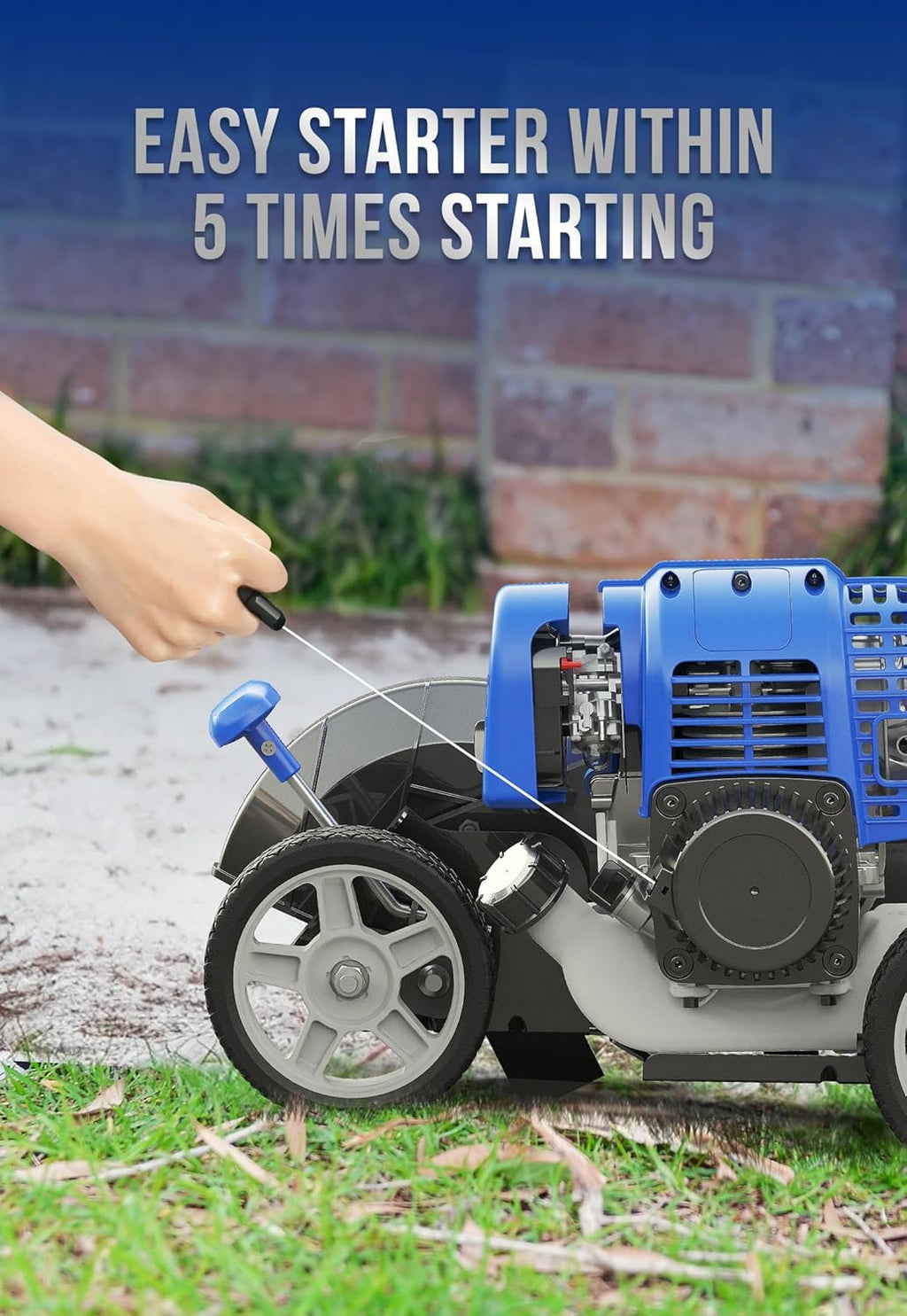 Wild Badger Power Sidewalk Edger Lawn Tool Gas 31cc WB31CCED, Blue
