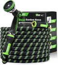 RAINPOINT Metal Garden Hose 25 ft - No-kink 304 Steel Water Hose with 10 mode Nozzle - Brass Connection, Swivel Handle, Flexible Hose,Lightweight, Puncture