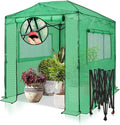 EAGLE PEAK 8x6 Portable Walk-in Greenhouse, Pop-up Indoor Outdoor Garden Green House, Zippered Doors and Windows, PE Cover, Green