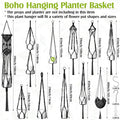Hoteam 12 Pcs Macrame Plant Hangers Macrame Hanging Planters for Indoor Plants Handmade Boho Hanging Baskets Flower Pots Holder for Outdoor Home Wall Decor