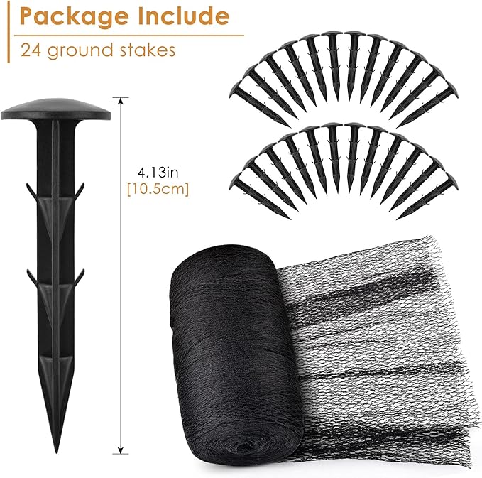 PACETAP Pond Netting Kit 20 x 30 Ft,Pond Netting for Leaves,Koi Pond Cover,Heavy Duty Koi Pond Netting,Pool Protective Cover Netting Protecting Koi Fish from Birds, Cats -Stakes Included